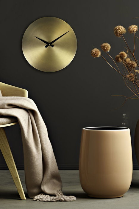 Wallity Reloj de Pared Decorativo de Metal Dorado y Negro Wallity Reloj de Pared Decorativo de Metal Dorado y Negro